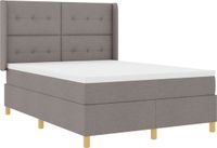 vidaXL Boxspringbed met LED-stripverlichting Taupe 140 x 200 cm Stof