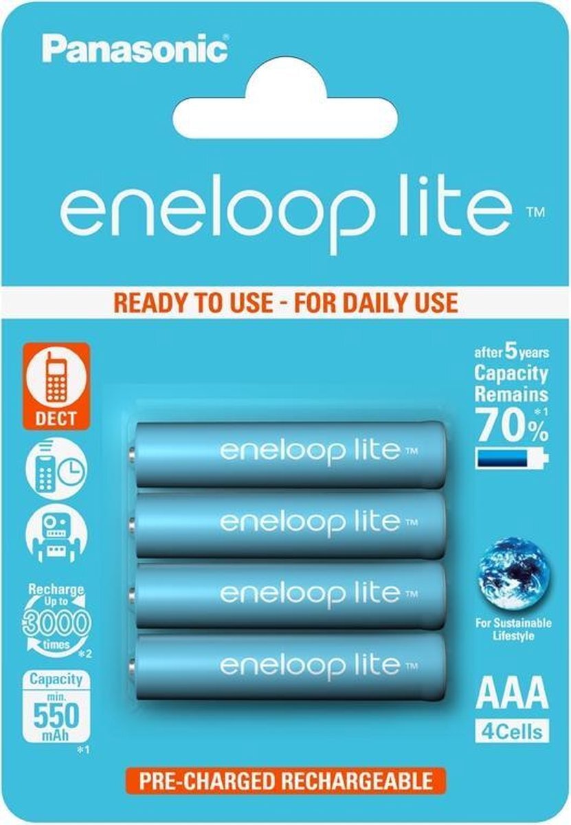 Panasonic Eneloop Lite 4x (AAA/HR03) 550mAh