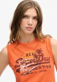 Superdry T-shirt ajusté avec logo vintage LA pour femmes Gilet Soda Pop Orange Marl