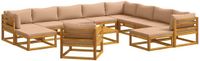 vidaXL - Bankstel - 2-zits - Naturel - Massief Acacia Hout
