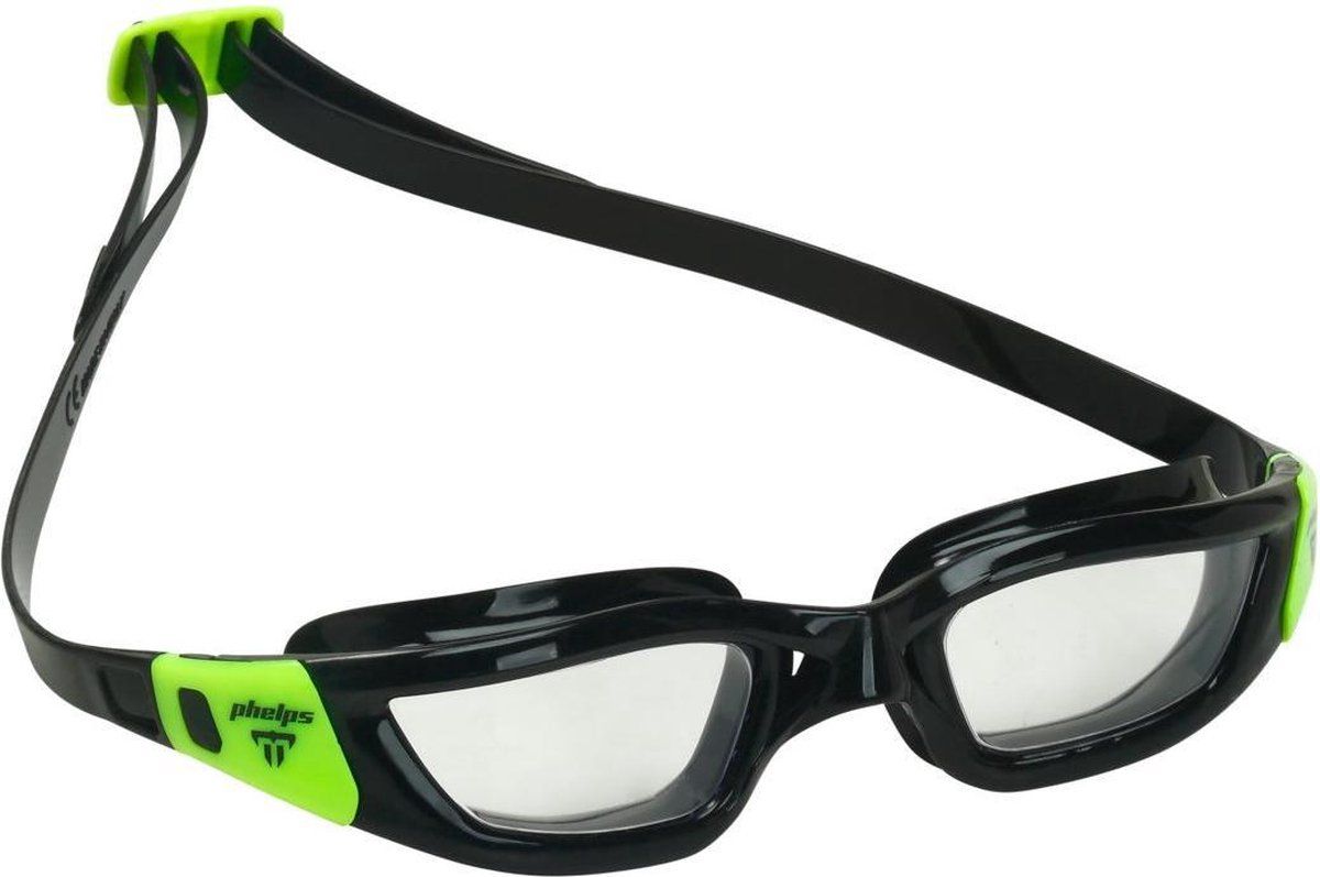 Phelps Tiburon Zwembril - Clear Lens - Zwart/Lime - Volwassenen