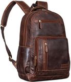 STILORD 'Hubertus' leren rugzak voor mannen en vrouwen, vintage laptoprugzak 15,6 inch schoolrugzak, leren dagrugzak, lerarentas, retro, kleur: Zamora - bruin