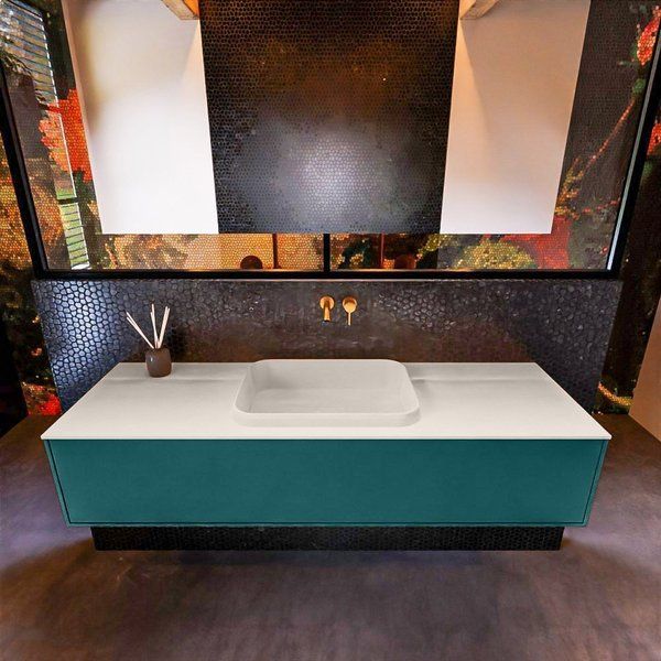 Mondiaz ERIN 150cm badmeubelset onderkast Smag met 1 lade + Wastafel RIDGE Linen