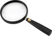 Loupe sans marque - Loupe à main - Loupe 5x - Diamètre 90 mm - Anti-reflet - Solide et incassable - Poignée antidérapante - Loupe pour personnes âgées pour lire le journal et observation de loisirs pour enfants - Noir