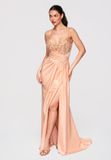 Ombre LARICA Jurk - Rits - Effen - Jurk Beige L