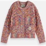 Scotch & Soda Girls Multicolor Oversized Cardigan Dark Orange