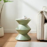 en.casa Table d'appoint Kyppeslo ronde 47x37 cm vert menthe