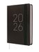 Finocam Kalender 2026, 1 dag per pagina, januari - december (12 maanden), jaarplanner 2026, met elastiek en puntband, zachte omslag Flexi glad, zwart, Spaans