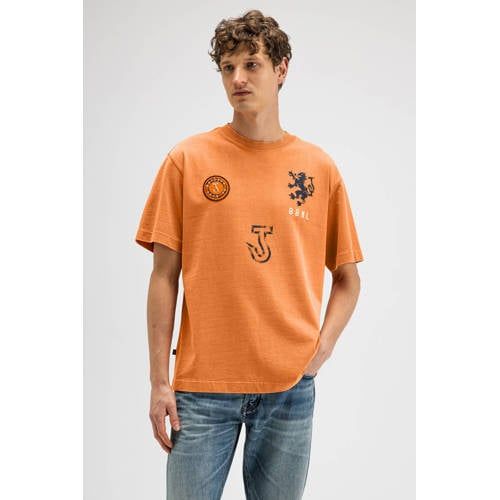 Butcher of Blue oversized T-shirt met backprint oranje