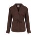 ROUGE EDIT blouse met ceintuur - donkerbruin