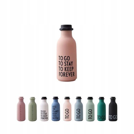 bez marki Design Letters Retro Drinkflessen 500 ml - Nude