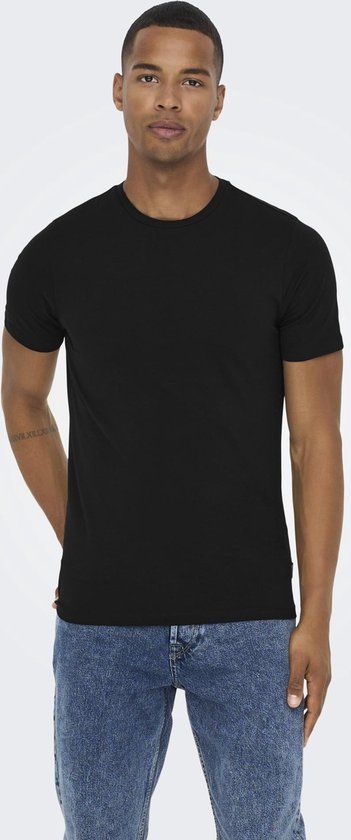 ONLY & SONS ONSBASIC Slim Fit T-shirt - 2-Pack - Black - Men - XXL