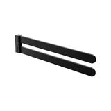 Amig - Dubbele mobiele handdoekhouder voor de badkamer, model Oma-3 - Wandgemonteerde handdoekhouder inclusief schroeven - 434 x 75 x 30 mm - Zamak - Matzwart