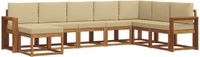 vidaXL Acacia Hout Hoek Loungeset 8-Zits Natuurlijk en Beige