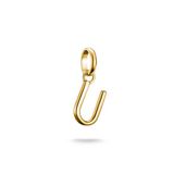 Thomas Sabo Charm Club Connect Charm-Hanger Letter U 18k Vergulding Gerecycled 925 Zilver CC1227-413-39