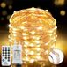 Merkloos / Sans marque Lichtsnoer 220 led 25 m 8 modi waterdicht koper timer afstand warmwit binnen buiten