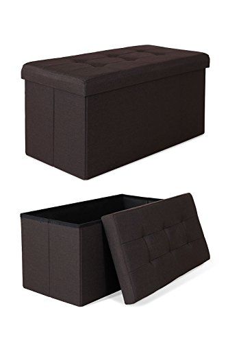 Dibea Opvouwbare Kruk - Max. 300 kg - Linnen - 76x38x38 cm - Bruin