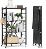 VEVOR 4-Laags Opvouwbare Plank, Zware Uitvoering, Opvouwbaar, 33x66x117CM, Zwart