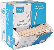 Depa Roerstaafjes - hout - 140x5x1mm - FSC gecertificeerd - in dispenserdoos - 1000 stuks