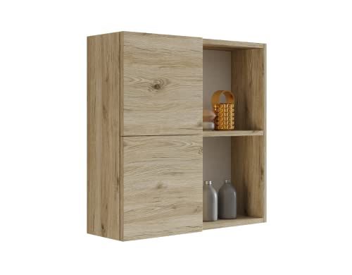 MaMa Store Atena Hangkast met 2 deuren, natuurlijk eiken, 71x22x71 cm