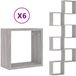 vidaXL Wandschappen kubus 6 st 30x15x30 cm grijs sonoma