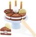KKS SPÓŁKA Z OGRANICZONĄ ODPOWIEDZIALNOŚCIĄ SPÓŁKA KOMANDYTOWA Gâteau d'anniversaire en bois pour enfants, Gâteau au chocolat jouet à découper, Accessoires pour cuisine jouet