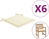 vidaXL Tuinstoelkussens 4 st 50x50x3 cm Oxford stof crèmekleurig