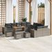 vidaXL Tuinbank - Set - 14 stuks - Grijs - Polyrattan