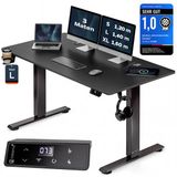 Casaria Elektrisch Verstelbaar Gamingbureau 140x70 cm USB-C/A