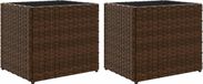 vidaXL Plantenbakken 2 stuks 36x30x32 cm polyrattan bruin
