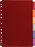 Exacompta 10x Tabbladen in Doorzichtige PP met neutrale tabs in etikethouder - 6 tabs - A4 - Geassorteerd