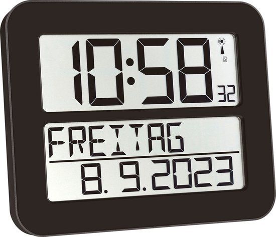 TFA Dostmann 60.4512.01 - Digital Radio Controlled Clock - Black
