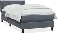 vidaXL Boxspring met matras fluweel donkergrijs 80x210 cm