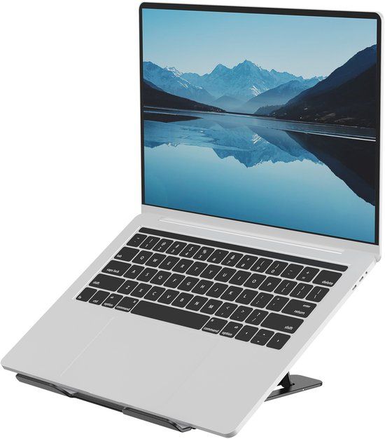Fellowes Alumia™ Laptopstandaard – Lichtgewicht & Compact – 93% Gerecycled Materiaal – Verstelbaar – Voor Laptops t/m 15″ – Zwart