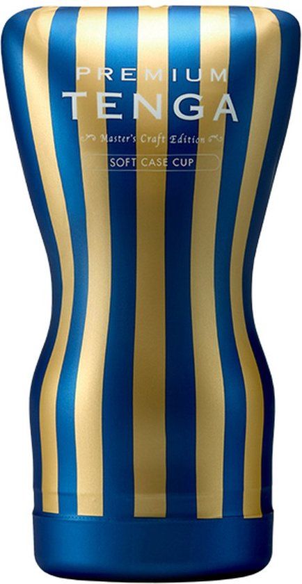 Tenga - Premium Soft Case Cup - Blauw/Goud - Mannen - Basis masturbator