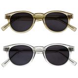 Opulize Rox 2 Stuks Super Stijlvol Transparant Goud Doorzichtig Vrouwen Mannen Zon Lezers Leesbril UV400 Ronde SS89-9C +1,50
