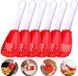 Spatule multifonctionnelle sans marque - Ensemble de 6 cuillères de cuisine multifonctionnelles, cuillère de cuisine résistante à la chaleur, passoire, séparateur, séparateur de jaune d'œuf, petit gadget filtre adapté pour moudre, égoutter et réduire en purée (rouge)