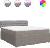 vidaXL Boxspring met matras, stof, taupe, 200x200 cm