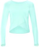 WINSHAPE Aet131ls Functionele Lichte en Zachte Cropped Top met Lange Mouwen Met Overlap-Applicatie Yoga Shirt