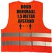 Bellatio Decorations Shoppartners Bv Houd 1,5 meter afstand pictogram vest / hesje - oranje met reflecterende strepen - volwassenen - veiligheidsvest werkkleding - RIVM regels/richtlijnen - flatten the curve / stay safe