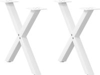 Pieds de table basse 2 pièces en forme de X 50x(42-43) cm acier blanc