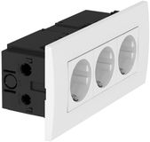 OBO Bettermann Drievoudige Stopcontactmodule 45 Wandunit Puur Wit - 6119414 - E3TFZ