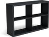 Merkloos Beltza Zwarte Houtopslag Onderverdeling 4 Vakken 1500x385x1000 mm