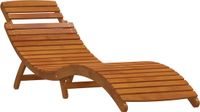 vidaXL Lit de jardin - Acacia massif - Brun - Coussin inclus