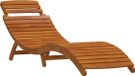 vidaXL Lit de jardin - Acacia massif - Brun - Coussin inclus