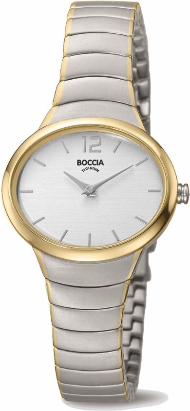 Boccia Titanium Boccia 3280-03 horloge dames - zilver en goud - titanium / doublÃ