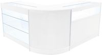 MonsterShop Triton led winkel toonbank set - wit - 120/120/60x60x90 cm - 3-delig