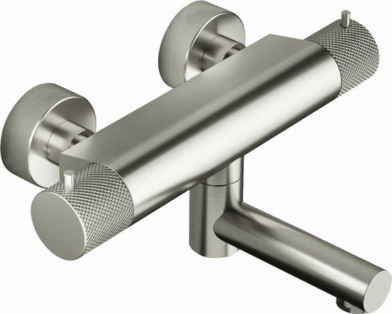 Hotbath Cobber X Thermostatische Badmengkraan - Geborsteld Nikkel