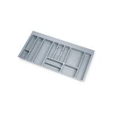Emuca - Besteklade, keukenlade organizer, bestekbak, 12 vakken, 100cm module, plastic, antraciet grijs