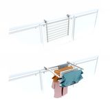 Foxydry Duo 62 cm – Sèche-linge pliable pour balcon en aluminium, résistant aux intempéries, blanc